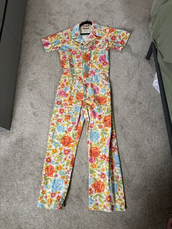 Big Bud Press Pants - Big Bud Press Floral Short-Sleeve Jumpsuit in Multi-Color